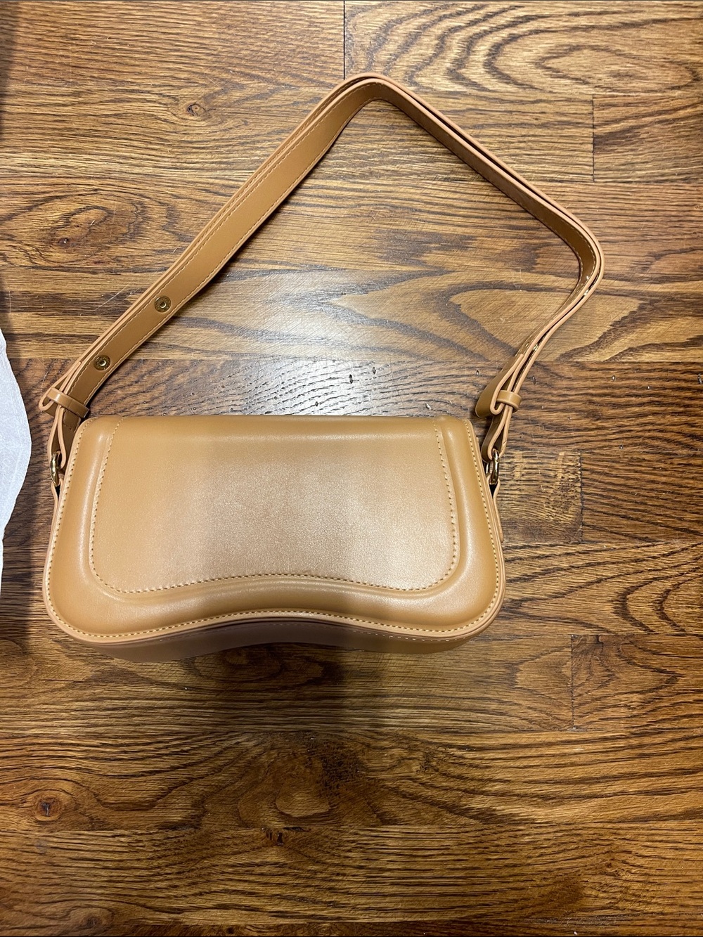 Classic Camel Shoulder Bag - Women's Leather-Effect Handbag